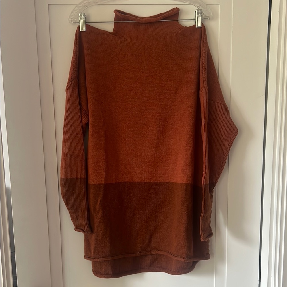 Tahari Rust Cowl Neck Sweater